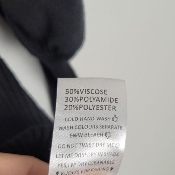 Beginning Boutique Size 12 Mini Sweater Dress Long Balloon Sleeve Black - Picture 9 of 10